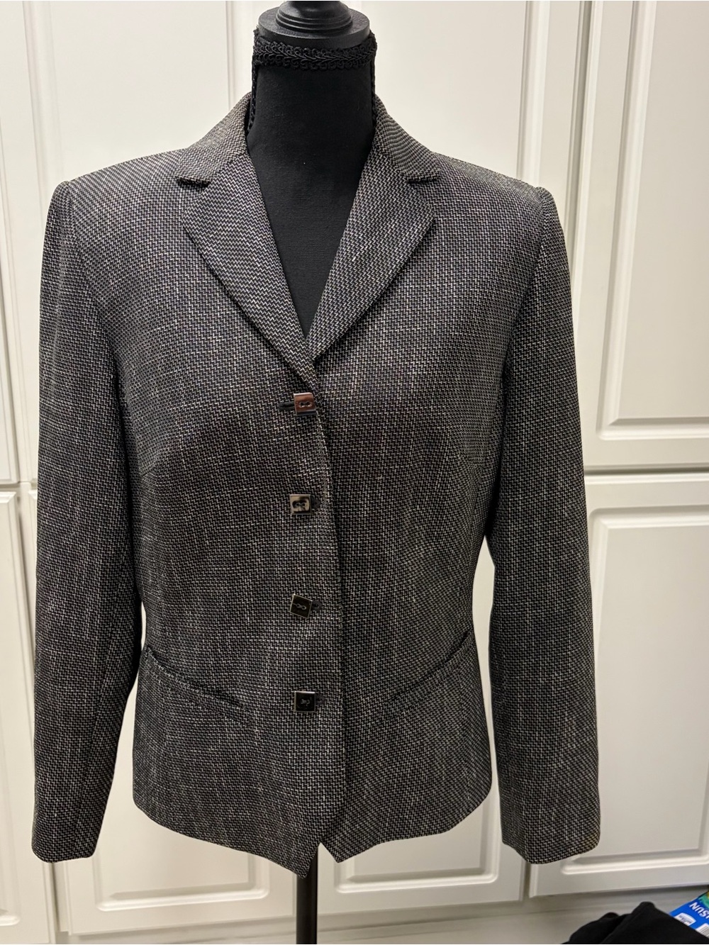 Travis Ayers Charcoal Textured Tailored Blazer